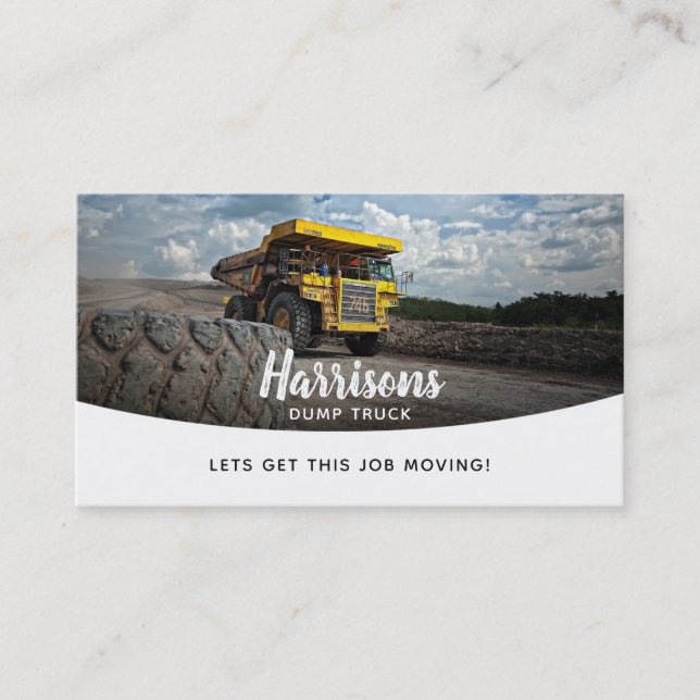 Dump Truck Slogans Business Cards (Front)