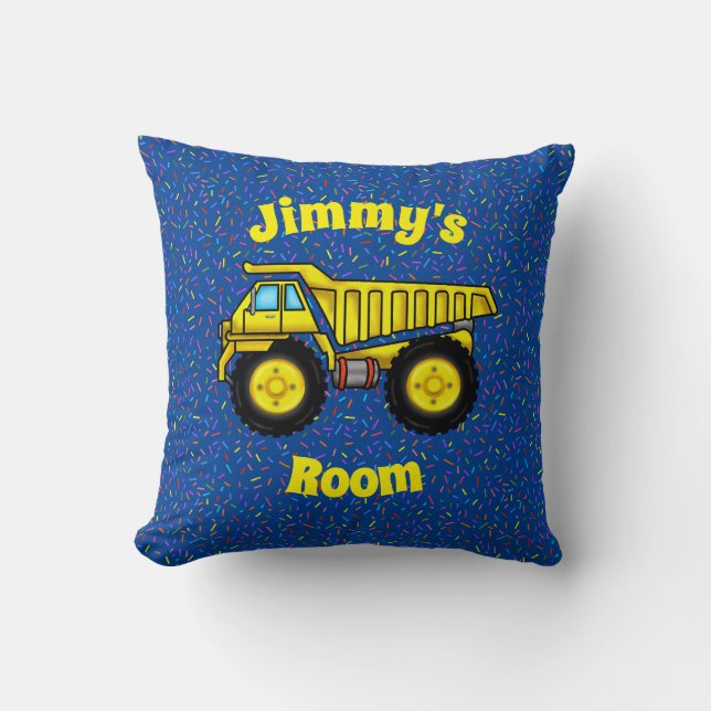Dump Truck Square Throw Pillow (Front)