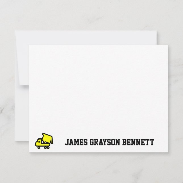 Dump Truck Thank You Note (Front)