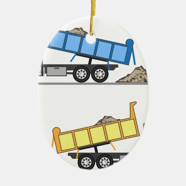 Dump Truck vector Ceramic Ornament (Front)