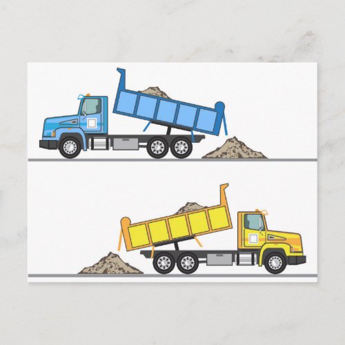 Dump Truck vector Postcard