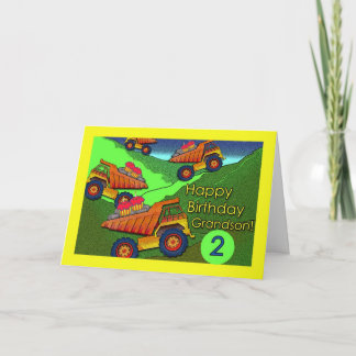 Dump Trucks With Cupcakes, Birthday for Grandson Card