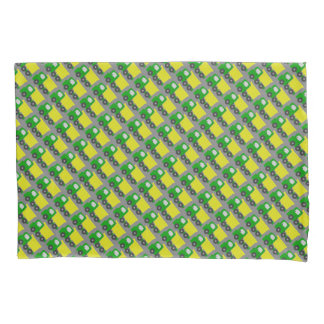Dump Trucks Yellow Green Grey Pillow Case