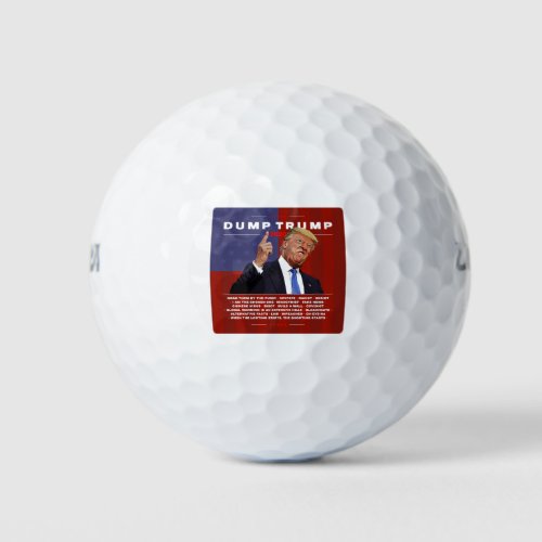 Dump Trump 2020 illustration Golf Balls
