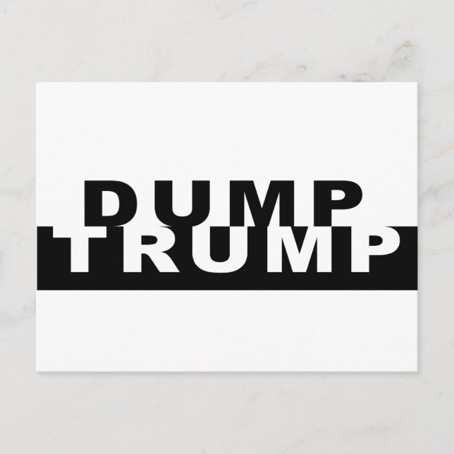 Dump Trump B&W Postcard (Front)