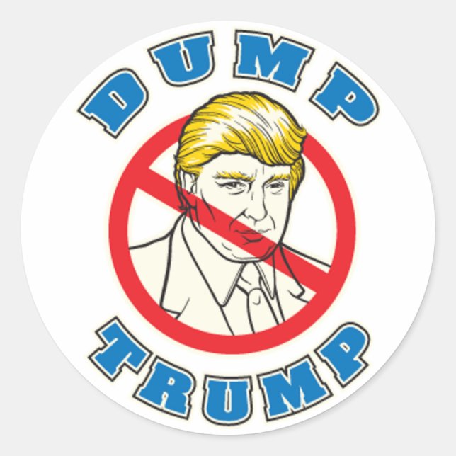 Dump Trump Classic Round Sticker (Front)