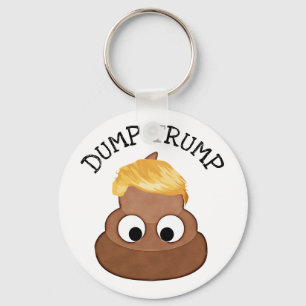 Dump Trump Poop pile "anti-trump" Political Humor Keychain