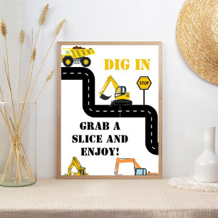 Dump Your Gift Here Construction Dump Truck Party Poster