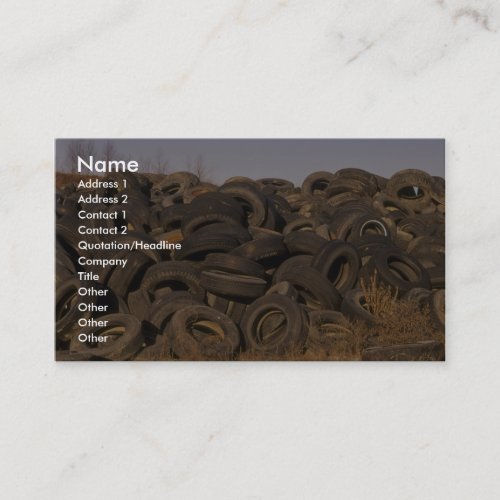 Dumped old tyres business cards