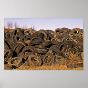 Dumped old tyres poster