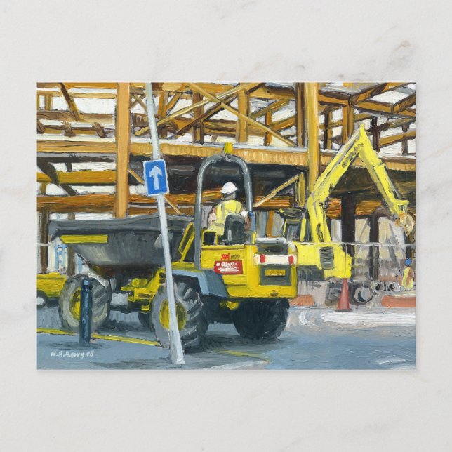 Dumper Truck, Cardiff, Wales, UK Postcard (Front)