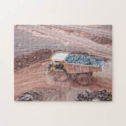 Dumper truck drives through quarry Surface mining Jigsaw Puzzle