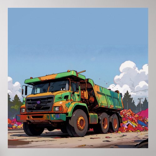 Dumping the Bricks _ Big_Rig Haul Truck Poster