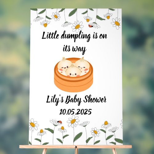 Dumpling acrylic baby shower sign 