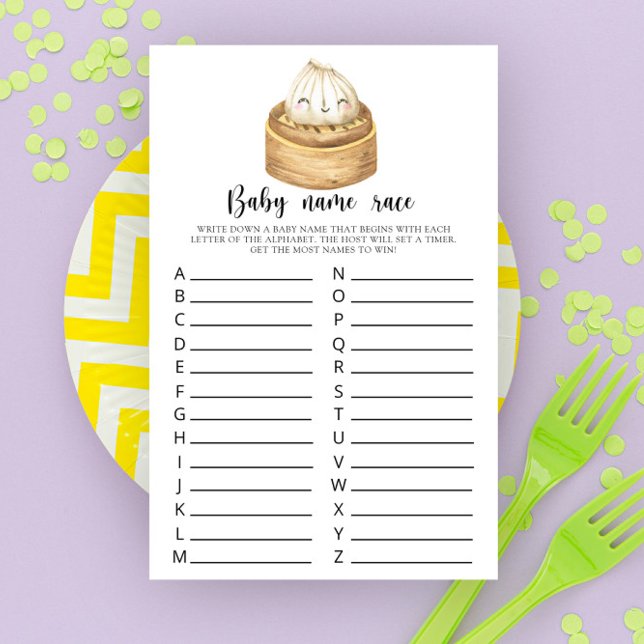 Dumpling baby shower Baby name race game (Creator Uploaded)