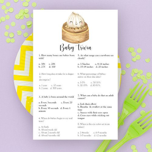 dumpling baby shower Baby Trivia