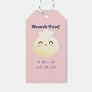 Dumpling Baby Shower Girl Thank You   Gift Tags