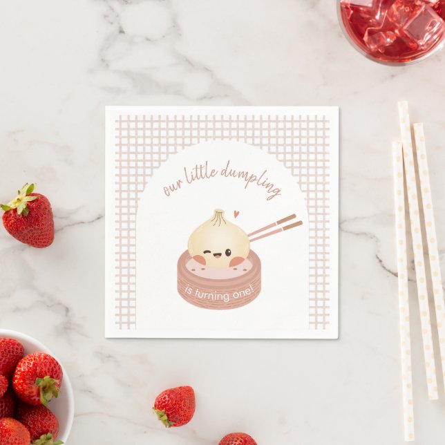 Dumpling Birthday Napkins, Dim Sum Birthday Napkins (Insitu)
