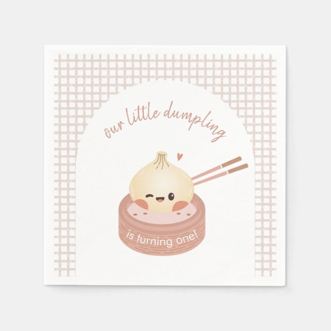 Dumpling Birthday Napkins, Dim Sum Birthday Napkins (Front)