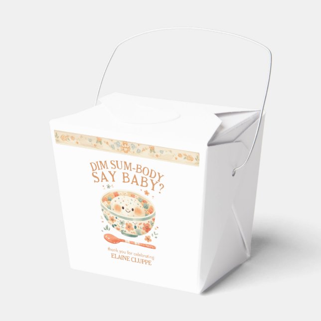 Dumpling Dim Sumbody Say Baby Shower Favor Boxes (Front Side)