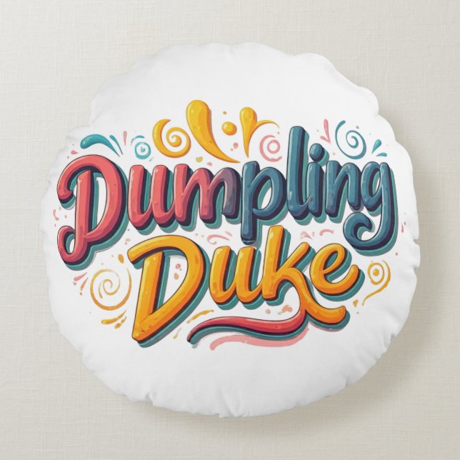 Dumpling Duke Round Pillow (Front)