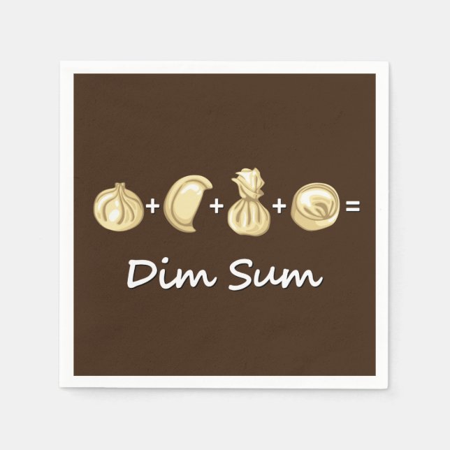 Dumpling + Dumpling + Dumpling  Equals Dim Sum Napkins (Front)