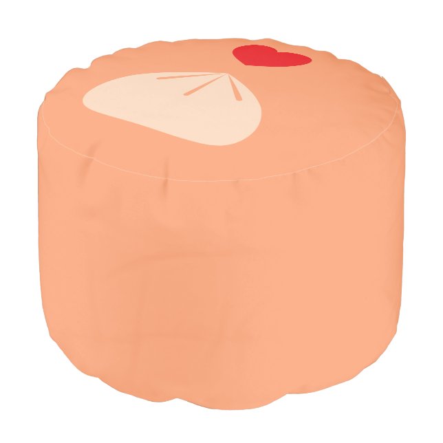 Dumpling Love Cantaloupe Pouf (Angled Front)