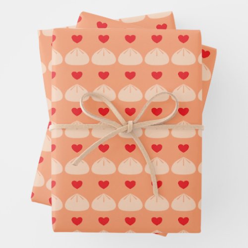 Dumpling Love Cantaloupe Wrapping Paper