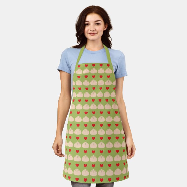 Dumpling Love Matcha Medium Apron (Worn)