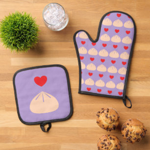 Dumpling Love Ube  Oven Mitt & Pot Holder Set