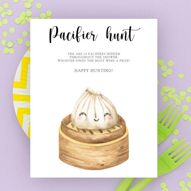 Dumpling - pacifier hunt baby shower game poster (Creator Uploaded)