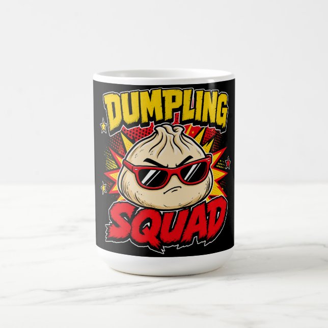 Dumpling Squad Retro Comic Pop Art Foodie Dim Sum Coffee Mug (Center)