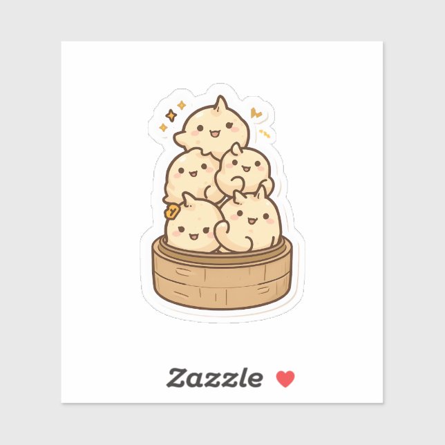 Dumpling Tower Sticker – Kawaii Steamed Bun Party  (Sheet)