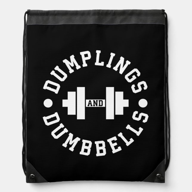 Dumplings and Dumbbells - Bulking - Funny Novelty Drawstring Bag (Front)