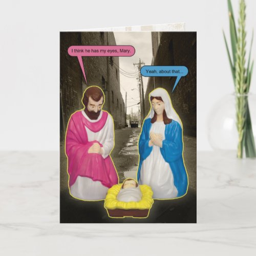 Dumpster Baby Jesus Christmas Card