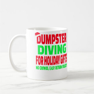 Dumpster Diving Christmas Santa Hat Coffee Mug