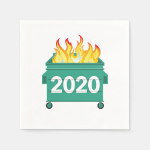 Dumpster Fire 2020 funny New Year's eve Napkins