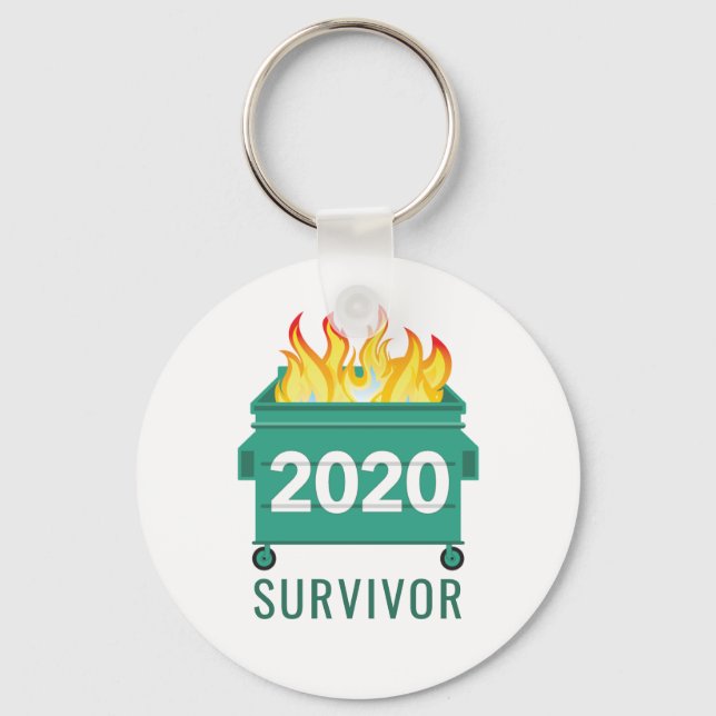 Dumpster Fire 2020 funny personalized Keychain (Front)