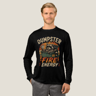 Dumpster Fire Energy Funny Raccoon T-Shirt Tri-Blend Shirt