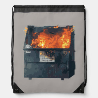 Dumpster Fire - funny hot mess Drawstring Bag