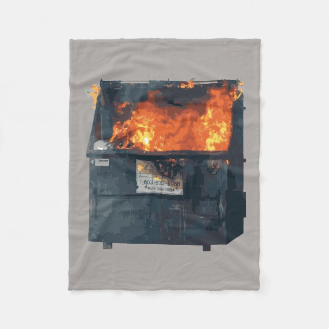 Dumpster Fire - funny hot mess Fleece Blanket (Front)