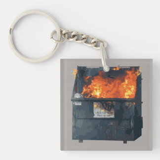 Dumpster Fire - funny hot mess Keychain