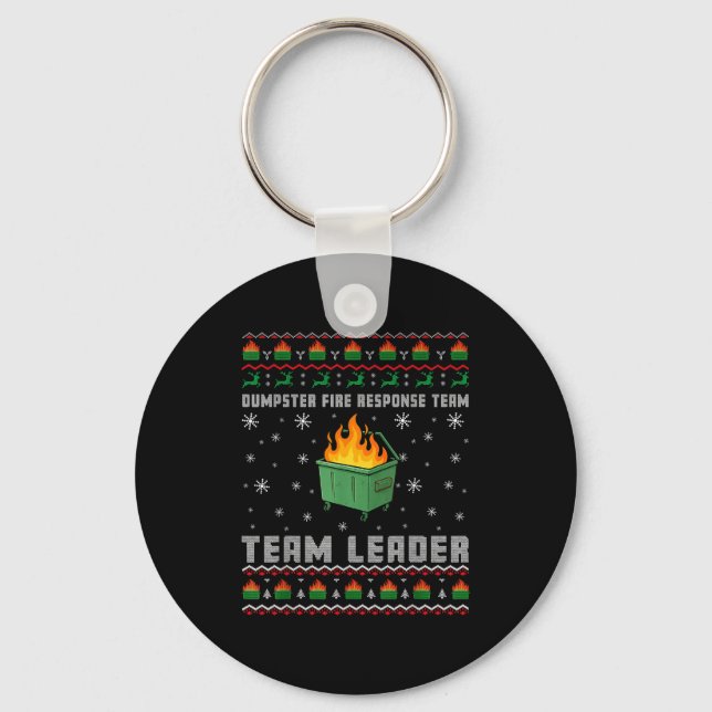 Dumpster Fire Resnse Team Ugly Christmas Sweaters  Keychain (Front)