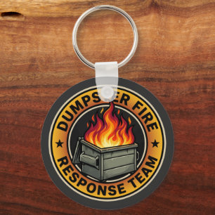 dumpster fire response team keychain