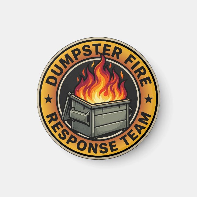 dumpster fire response team magnet (Front)