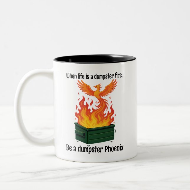 Dumpster Phoenix mug (Left)
