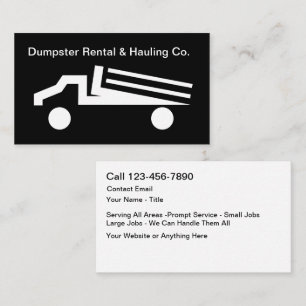Dumpster Rental Hauling Truck Modern Business Card