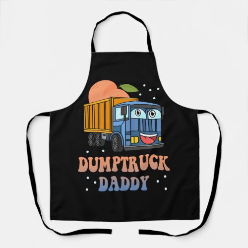 Dumptruck Daddy Retro Groovy Father Day Constructi Apron