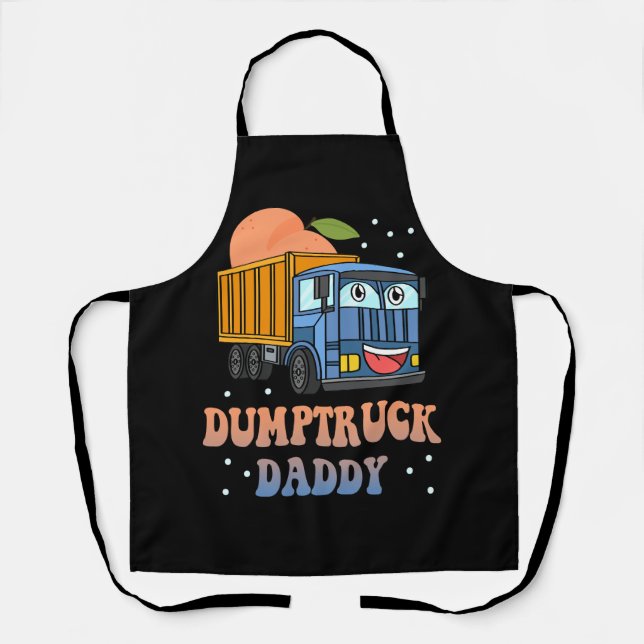 Dumptruck Daddy Retro Groovy Father Day Constructi Apron (Front)