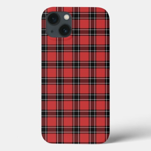 Dunbar District Tartan Red Scottish Plaid iPhone 13 Case